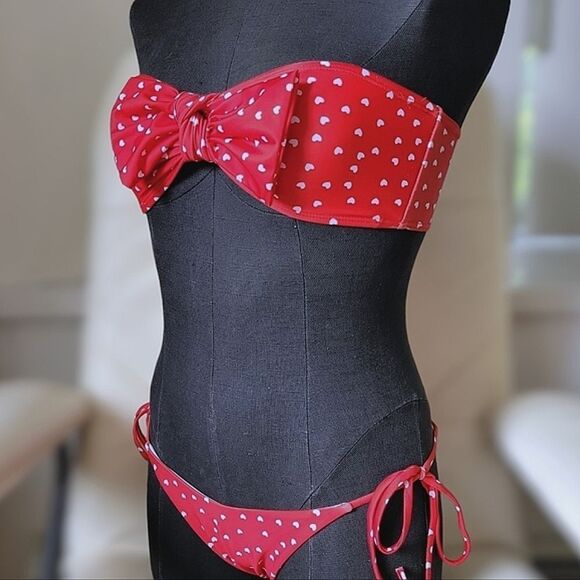 NWOT Zaful Heart Bowknot Bikini Set - Picture 3 of 11